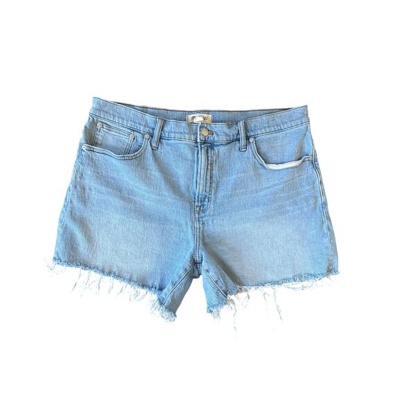 Madewell Perfect Mid-length Jean Shorts in Blue Size 33 - Picture 1 of 4